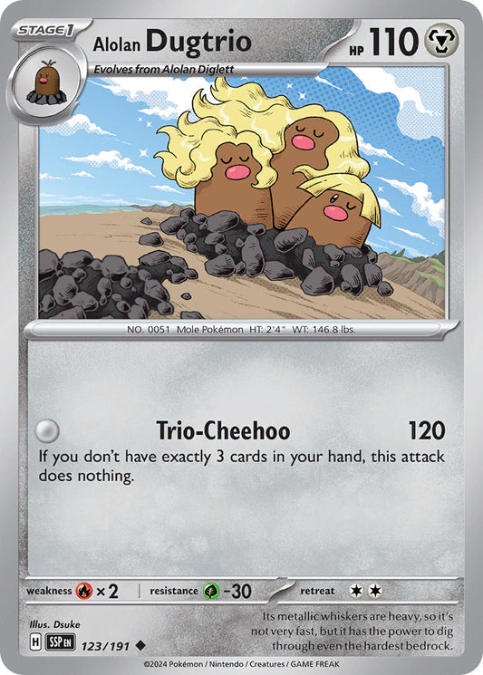 Alolan Dugtrio 123/191 - POKEMON SCARLET & VIOLET: SURGING SPARKS