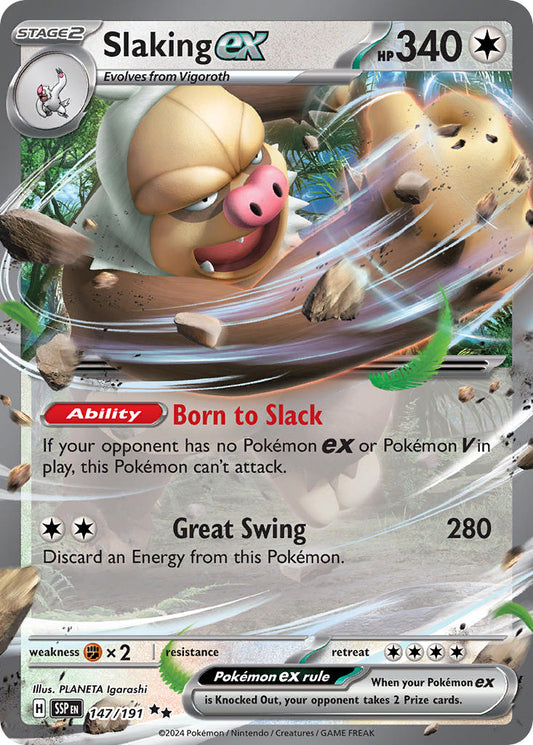 Slaking ex 147/191 - POKEMON SCARLET & VIOLET: SURGING SPARKS