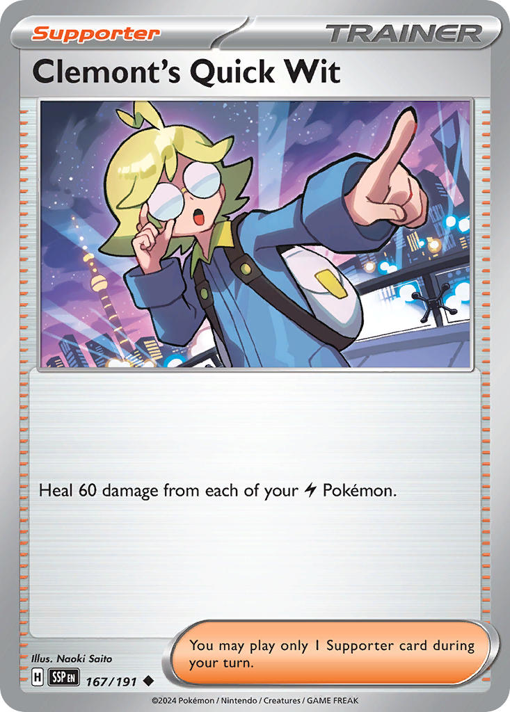 Clemont's Quick Wit 167/191 - POKEMON SCARLET & VIOLET: SURGING SPARKS