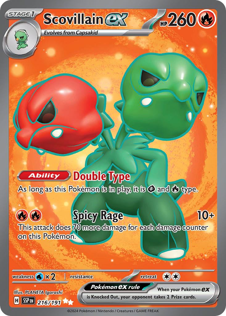 Scovillain ex 216/191 - POKEMON SCARLET & VIOLET: SURGING SPARKS - Pokemon Single Card