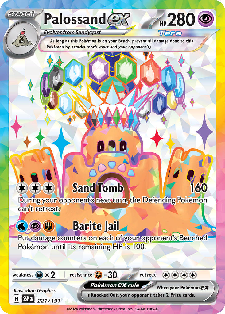 Palossand ex 221/191 - POKEMON SCARLET & VIOLET: SURGING SPARKS - Pokemon Single Card