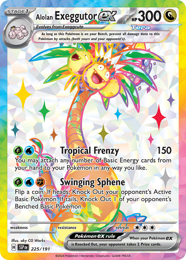 Alolan Exeggutor ex 225/191 - POKEMON SCARLET & VIOLET: SURGING SPARKS - Pokemon Single Card
