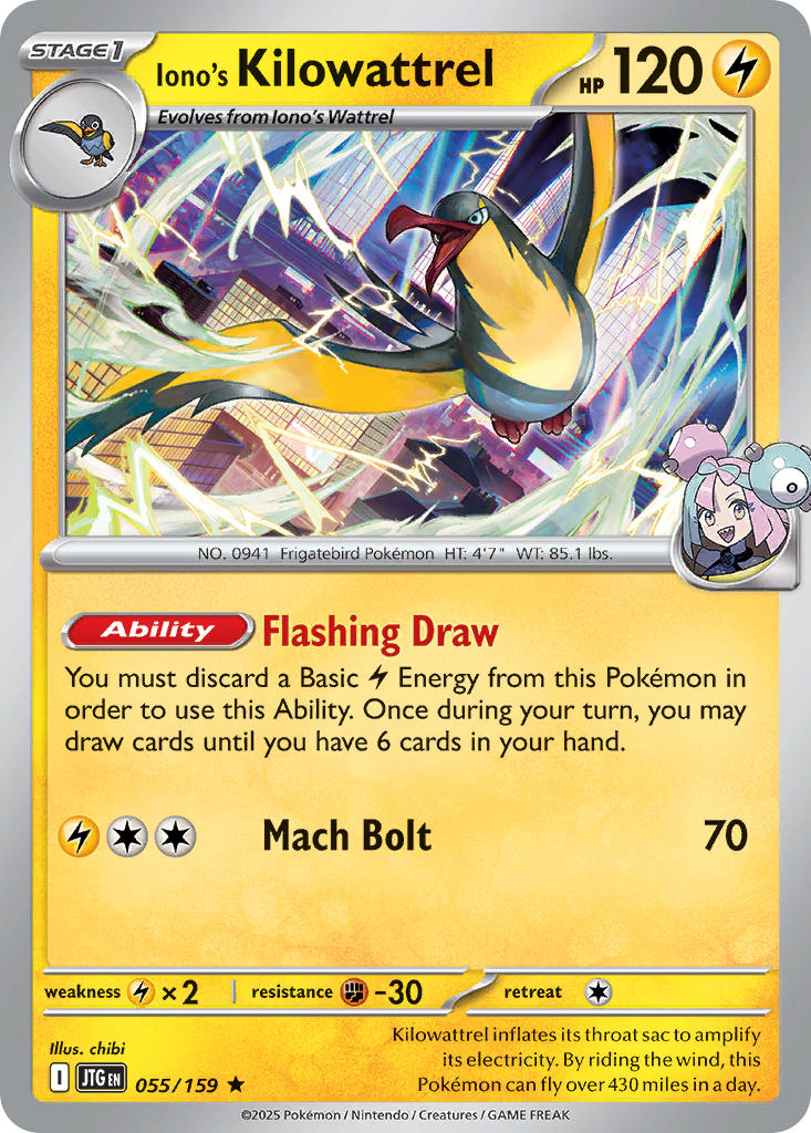 Iono's Kilowattrel 055/159 - POKEMON SCARLET & VIOLET: JOURNEY TOGETHER