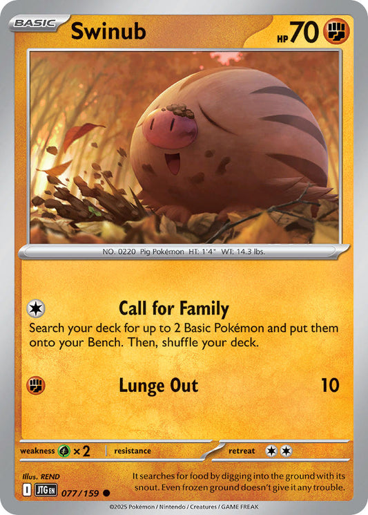 Swinub 077/159 - POKEMON SCARLET & VIOLET: JOURNEY TOGETHER