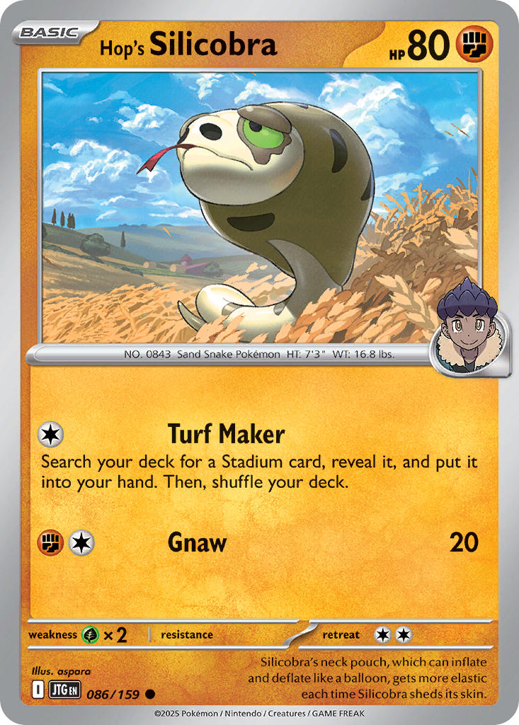 Hop's Silicobra 086/159 - POKEMON SCARLET & VIOLET: JOURNEY TOGETHER
