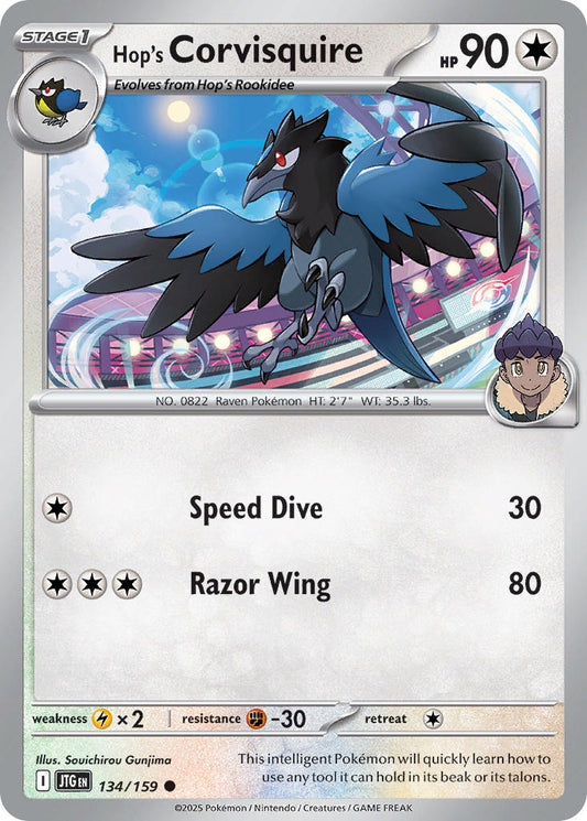Hop's Corvisquire 134/159 - POKEMON SCARLET & VIOLET: JOURNEY TOGETHER