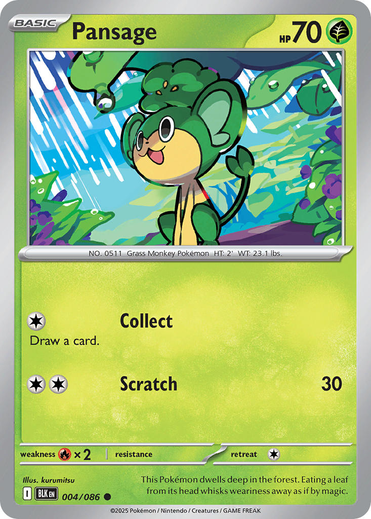 Pansage 004/086 - POKEMON SCARLET & VIOLET: BLACK BOLT