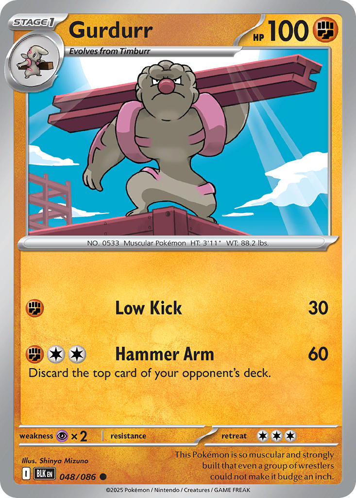 Gurdurr 048/086 - POKEMON SCARLET & VIOLET: BLACK BOLT