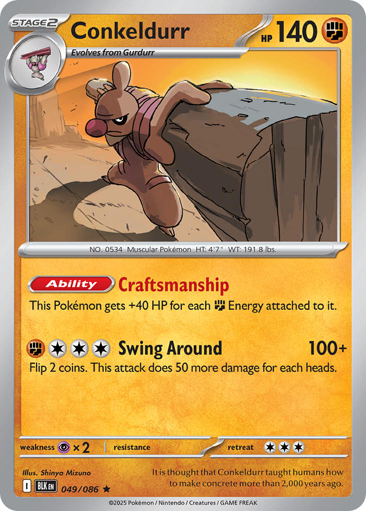 Conkeldurr 049/086 - POKEMON SCARLET & VIOLET: BLACK BOLT