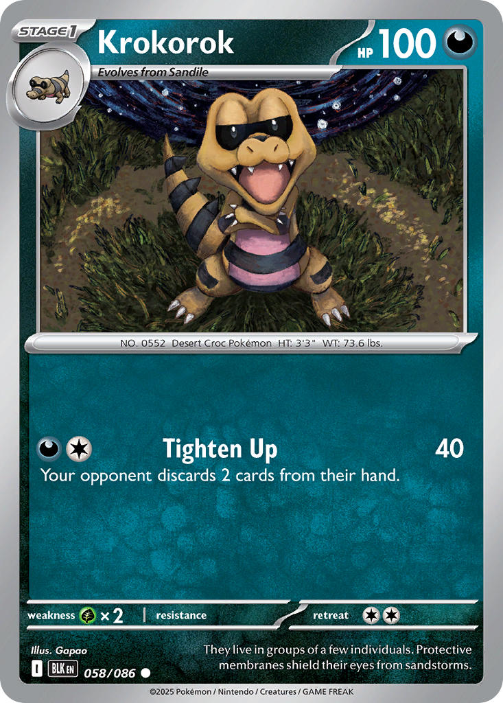 Krokorok 058/086 - POKEMON SCARLET & VIOLET: BLACK BOLT