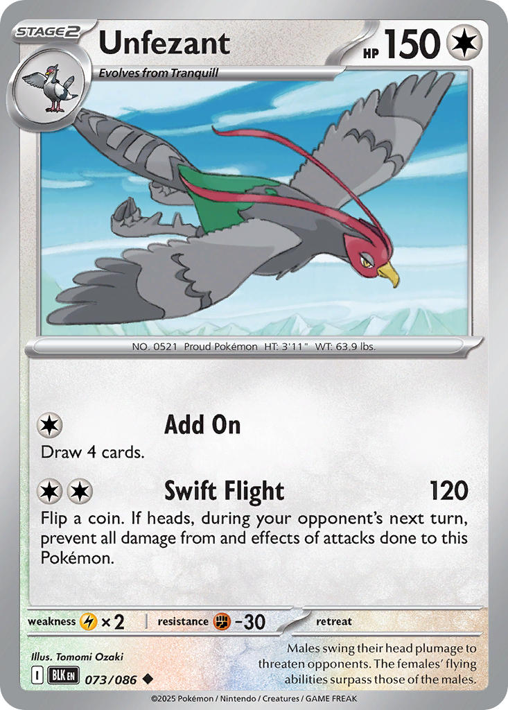 Unfezant 073/086 - POKEMON SCARLET & VIOLET: BLACK BOLT