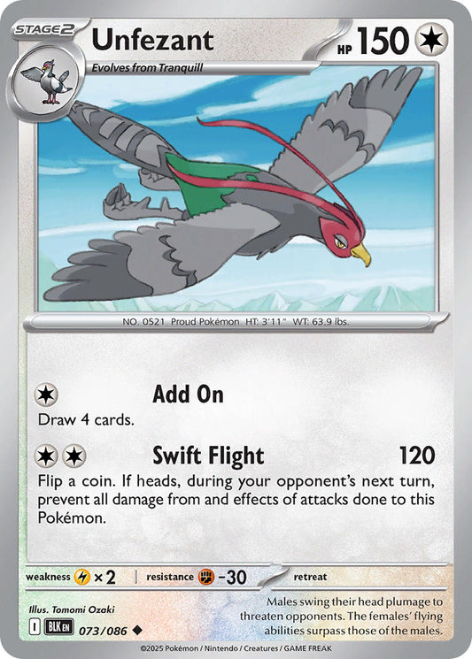 Unfezant 073/086 - POKEMON SCARLET & VIOLET: BLACK BOLT